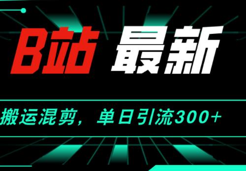 B站最新，搬运混剪，单日引流300+创业粉